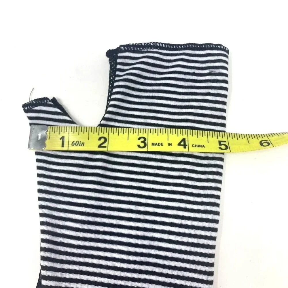 Fingerless Fashion Gloves Stripes Fishnet Accessory Costume Dance 80's  B8